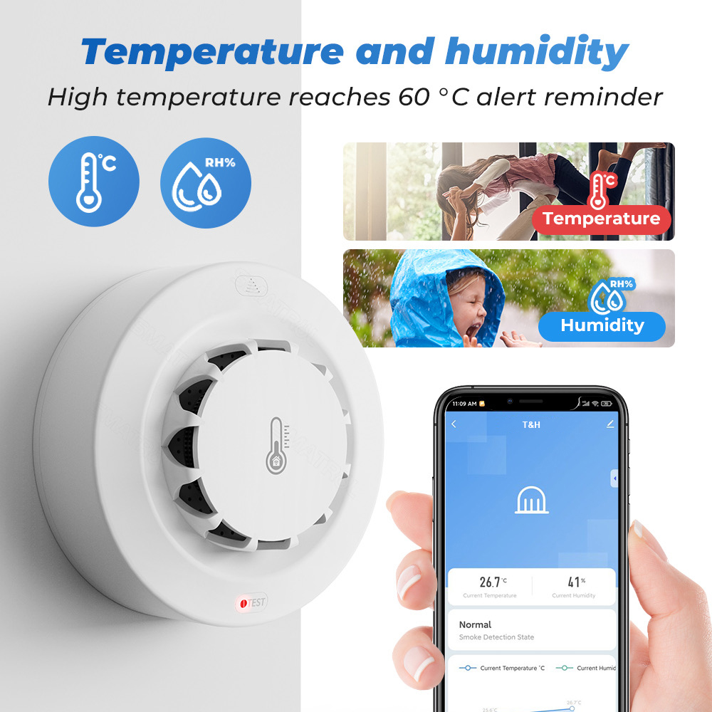 Tuya WiFi Temperature and Humi - огляд і ціна Smoke Leak Detector