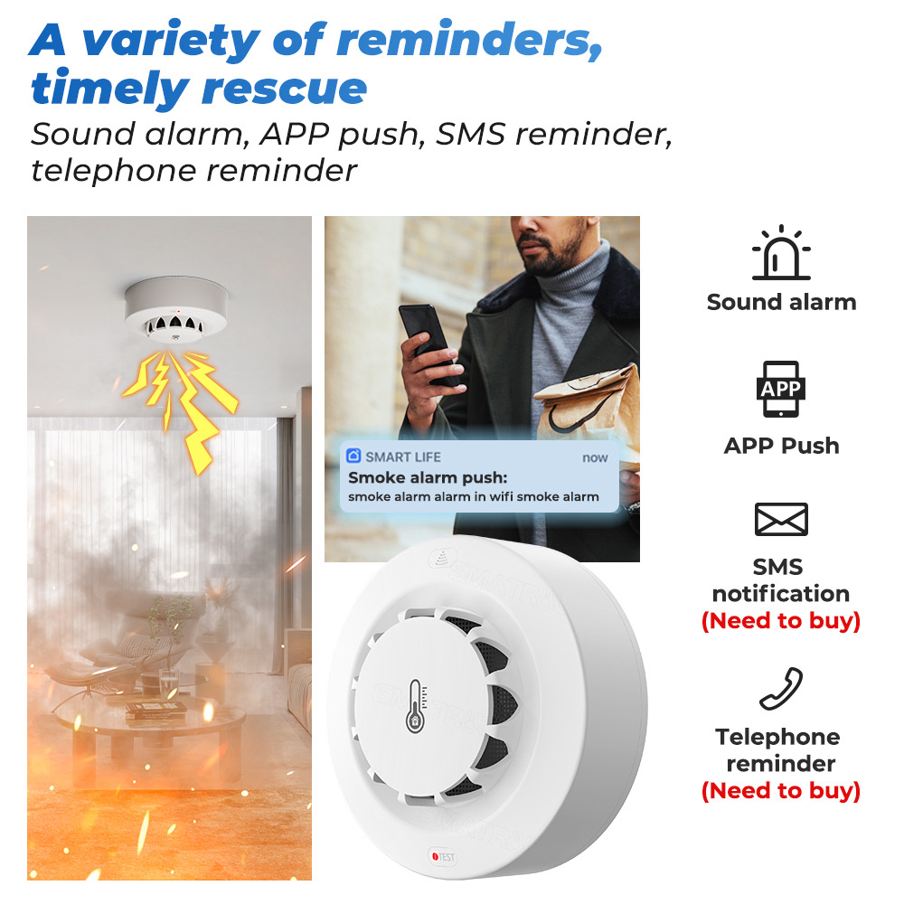 Tuya WiFi Temperature and Humi - огляд і ціна Smoke Leak Detector