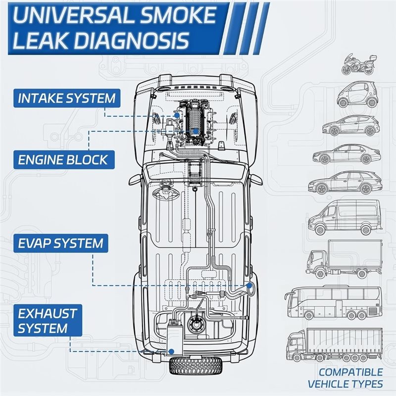 12-In-1 EVAP Vacuum Leak Detec - огляд і ціна Smoke Leak Detector